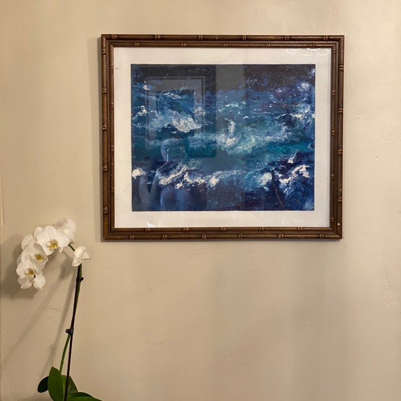 Acrylic painting original art work Ocean at night hand painted seascape waves - Picture 4 of 11